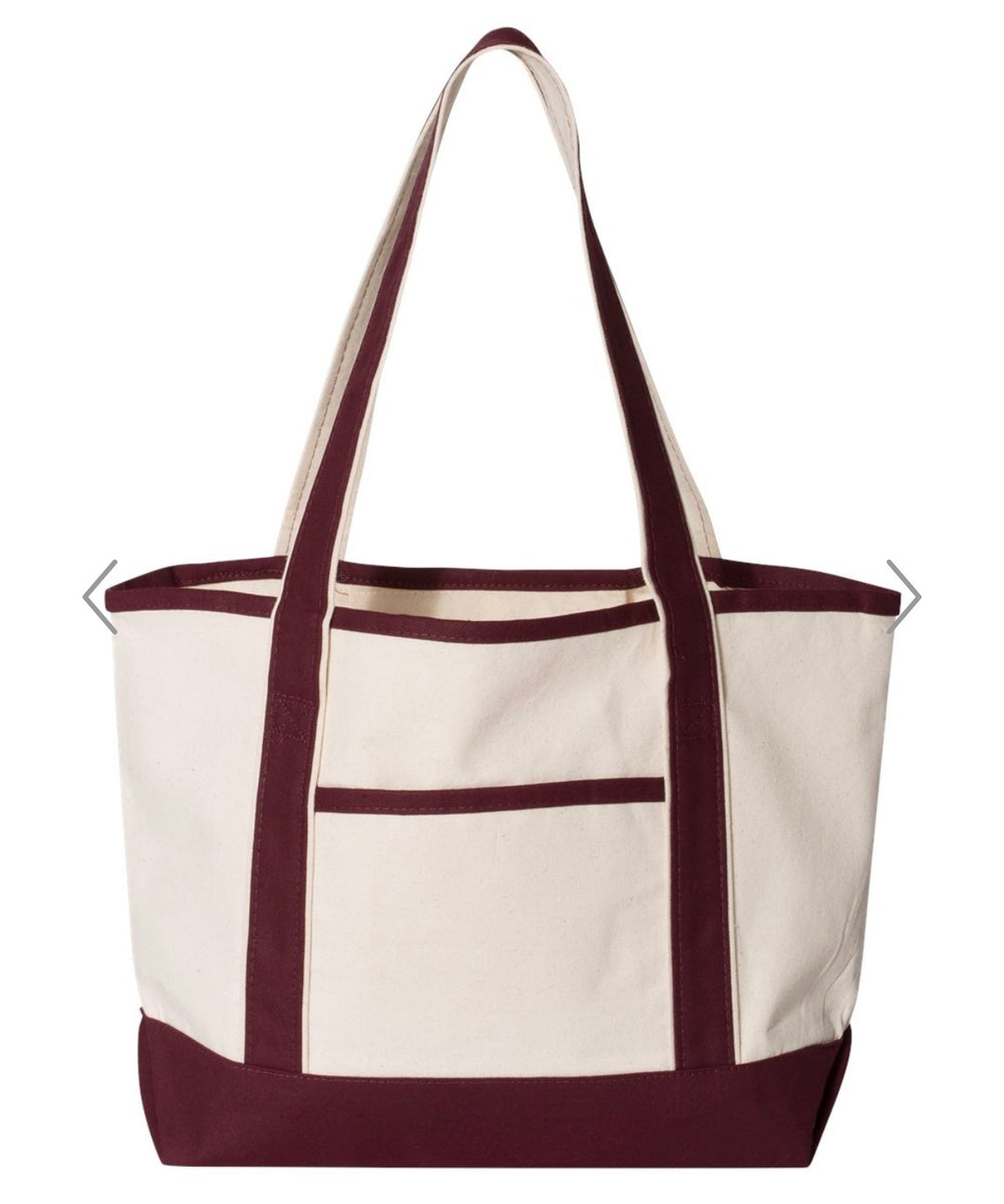 Initial canvas tote