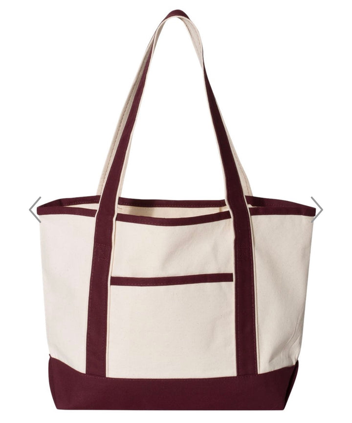 Initial canvas tote