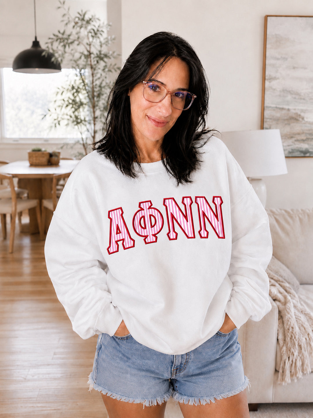 CUSTOM APPLIQUE EMBROIDERY FABRICS CREW NECKS