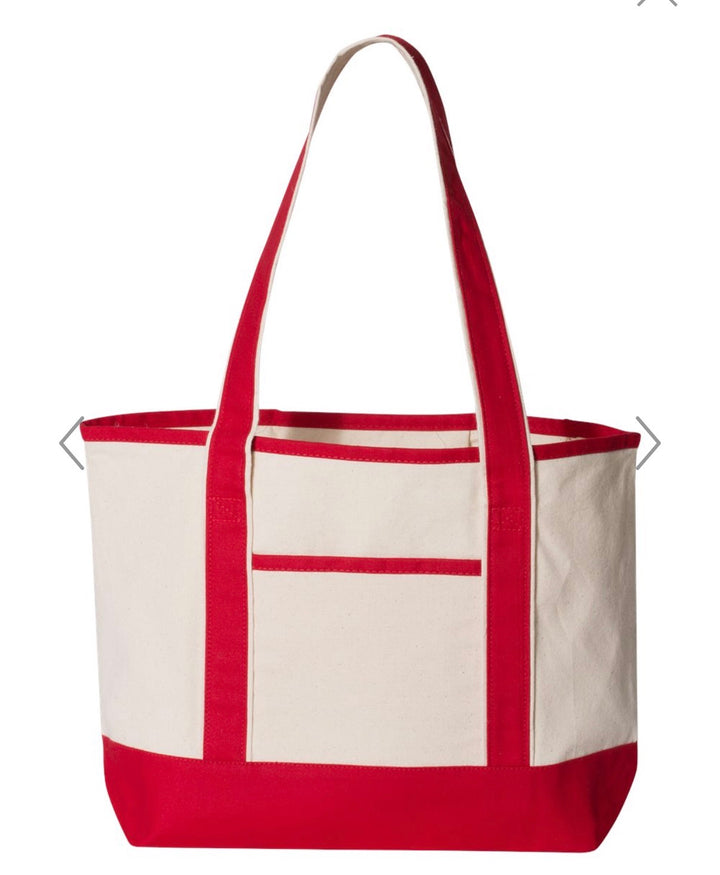 Initial canvas tote