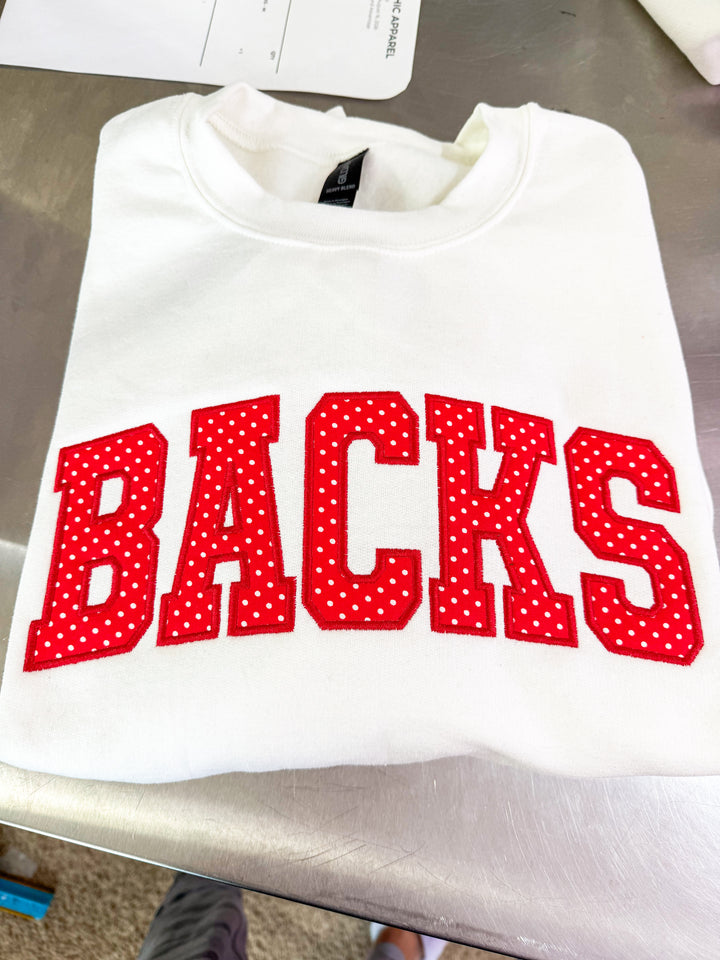 CUSTOM APPLIQUE EMBROIDERY FABRICS CREW NECKS