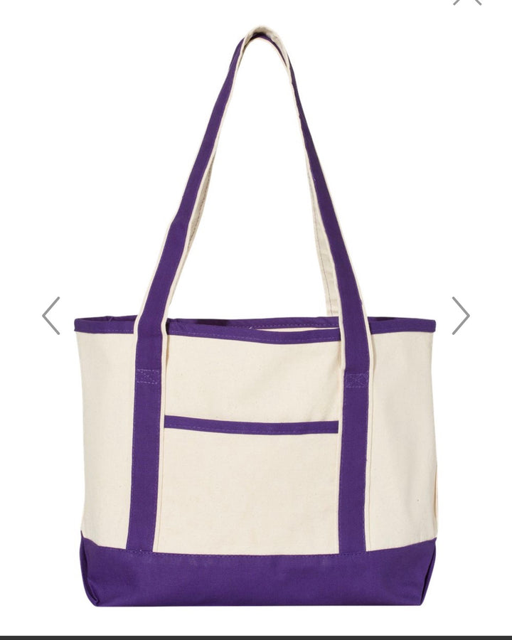Initial canvas tote