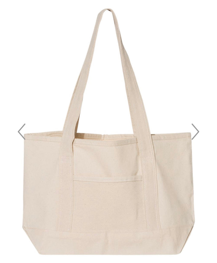 Initial canvas tote