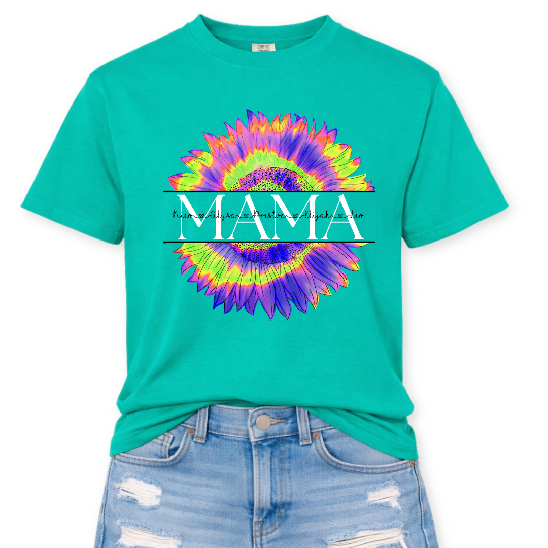 Custom tie dye flower tee