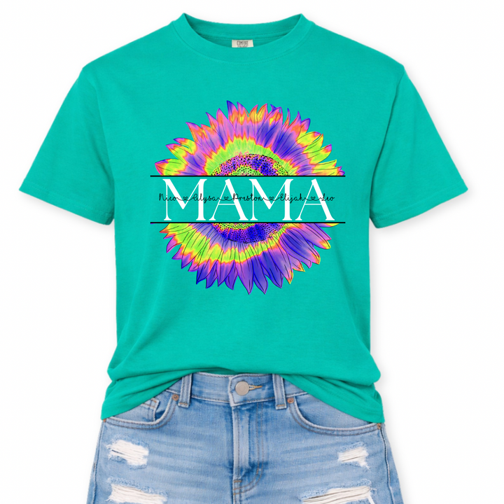 Custom tie dye flower tee