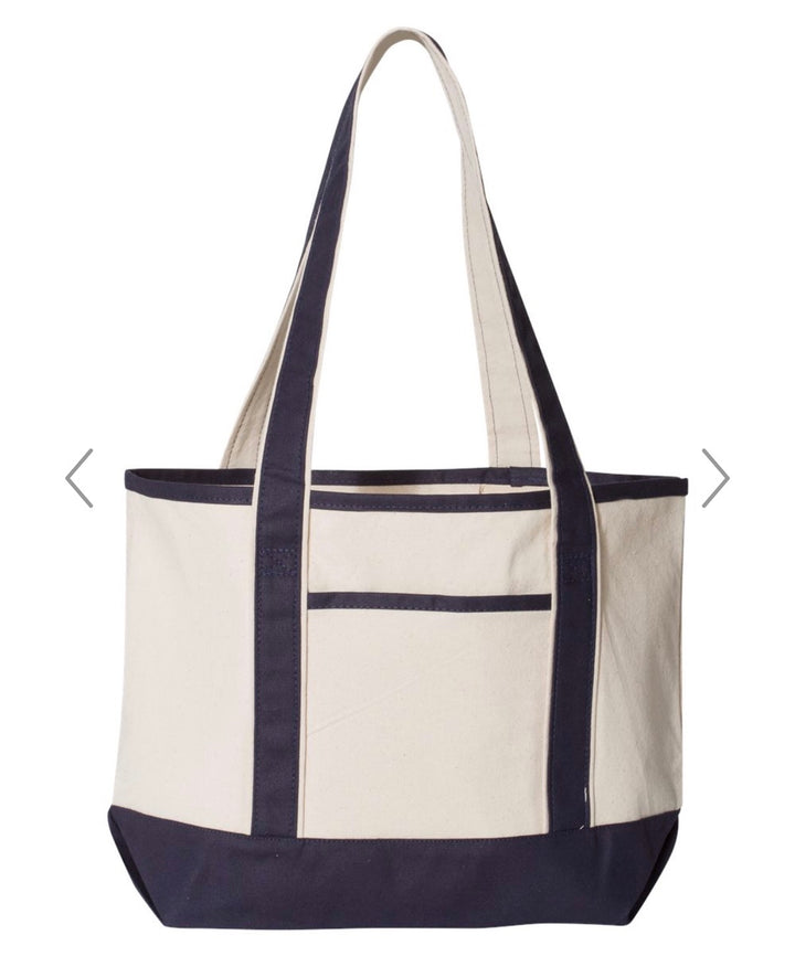 Initial canvas tote
