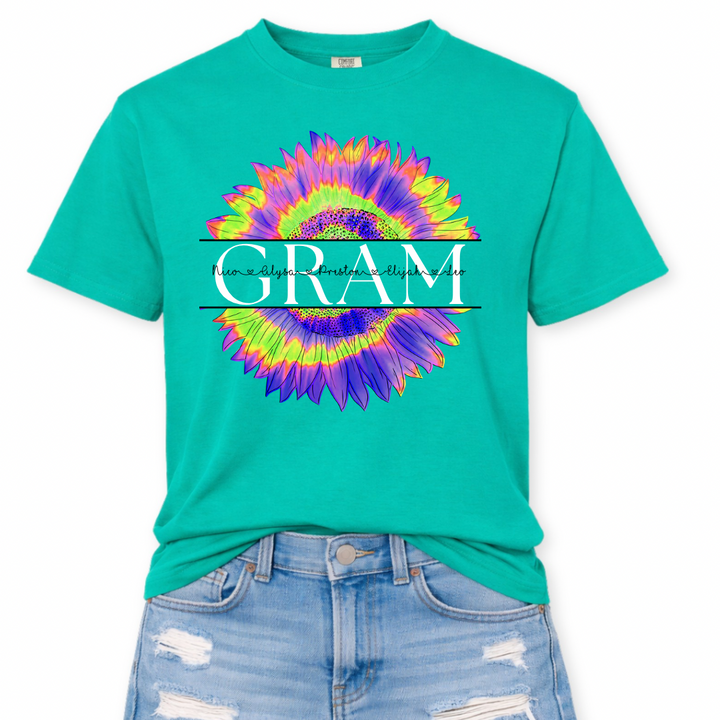 Custom tie dye flower tee