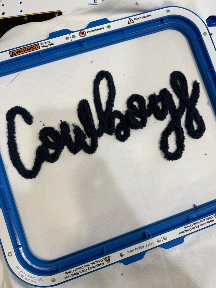 Custom Chenille yarn sweatshirts