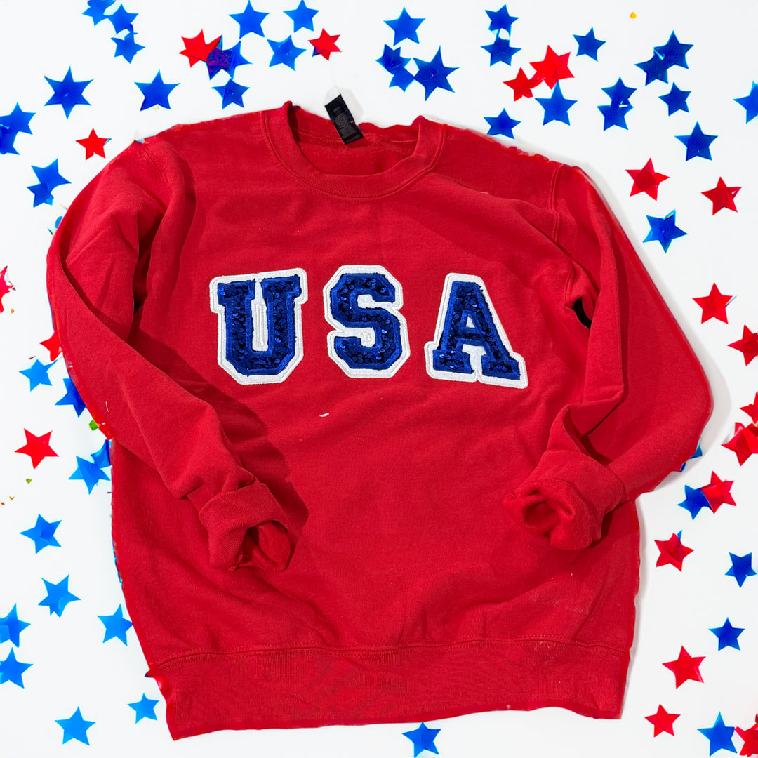 USA glitter and sequin embroidery design