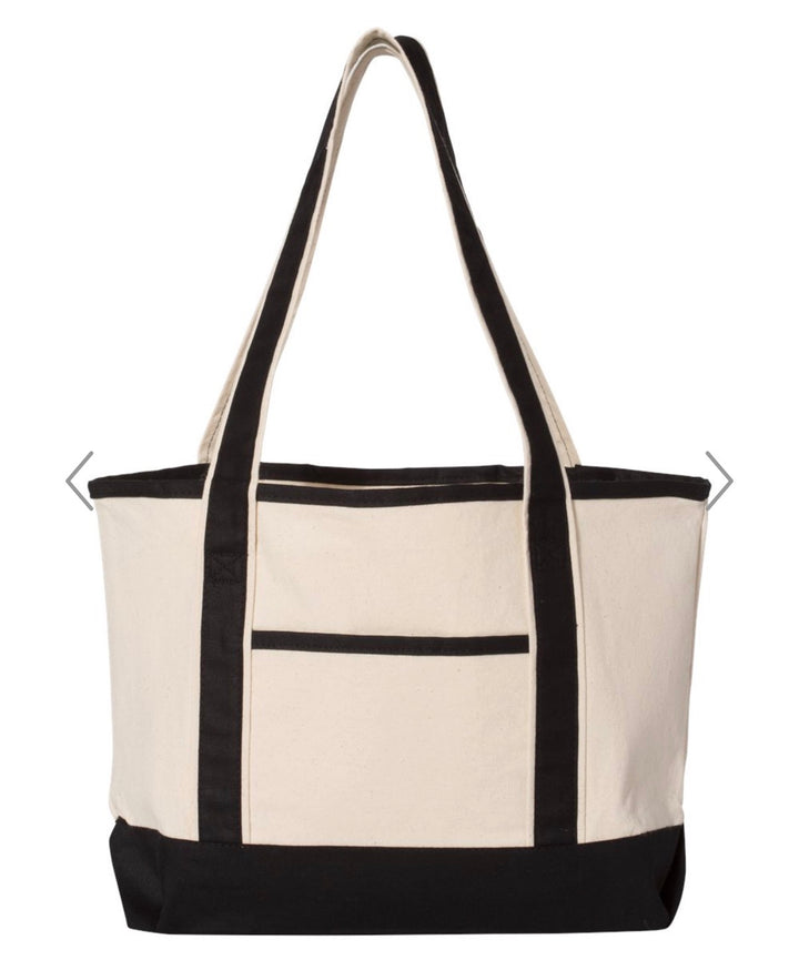 Initial canvas tote