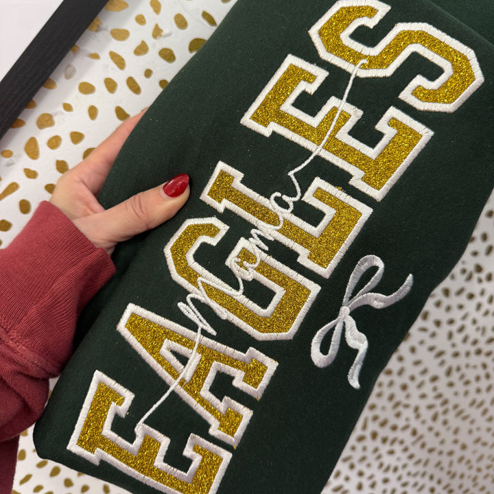 Custom glitter applique name sweatshirt