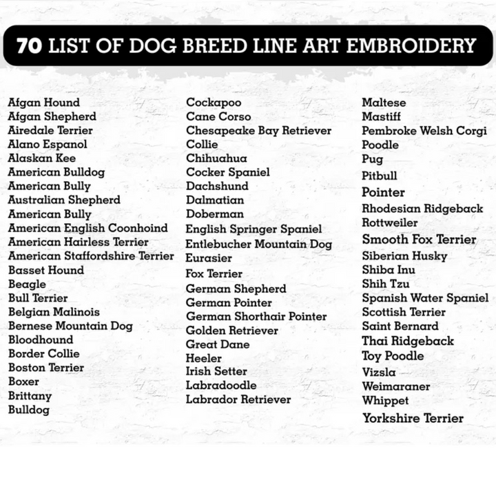 Embroidered pocket dog line art (original version)