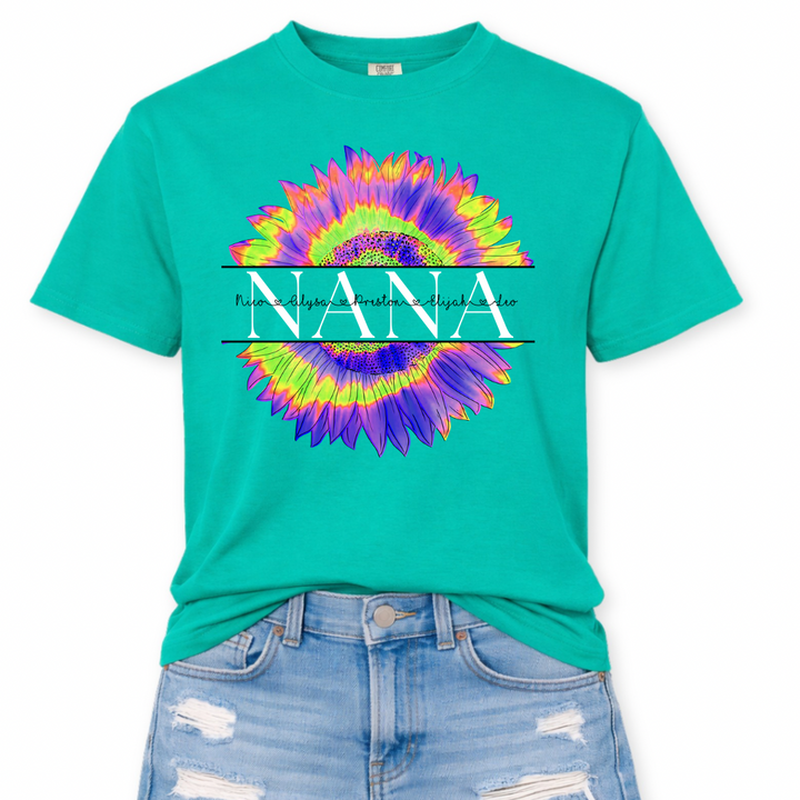 Custom tie dye flower tee