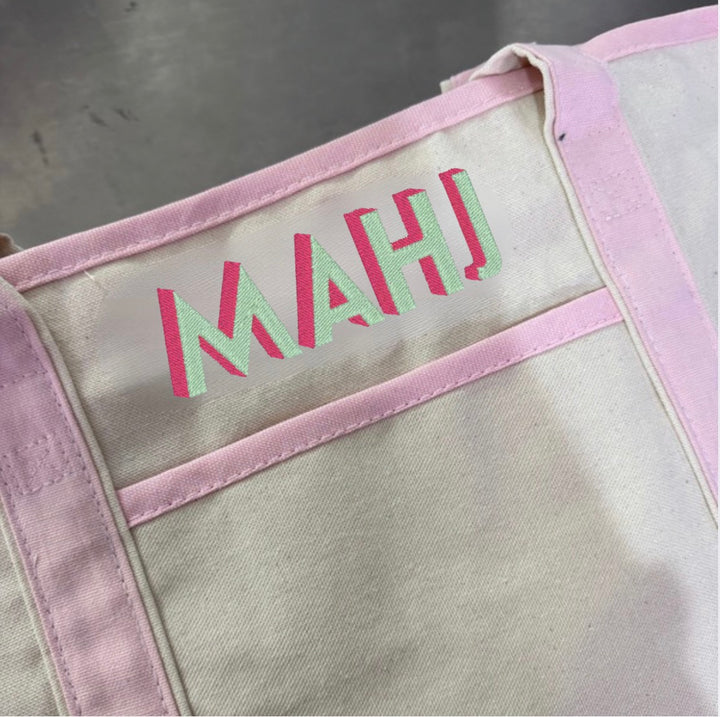MAHJ embroidered canvas tote