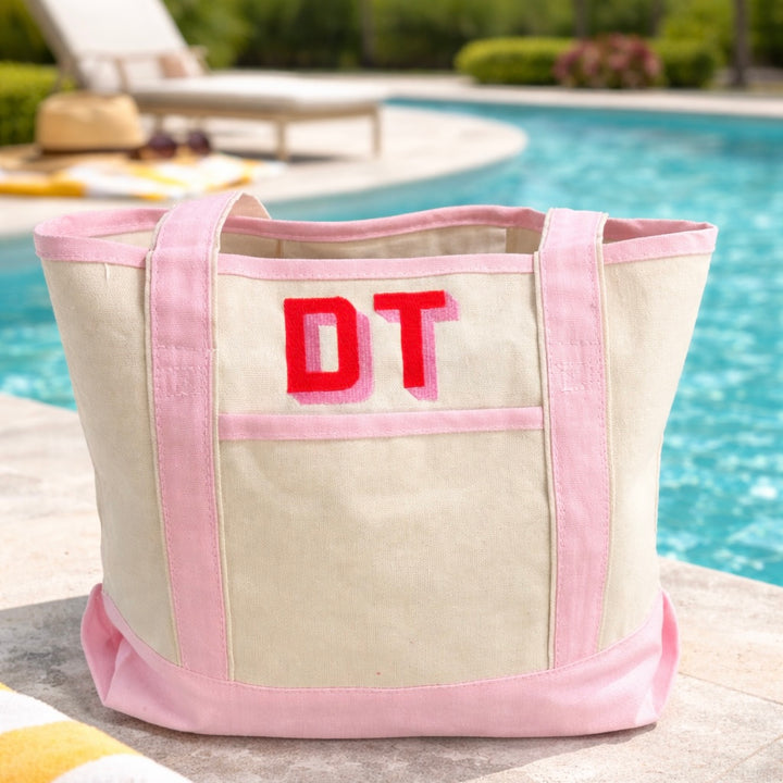 Initial canvas tote