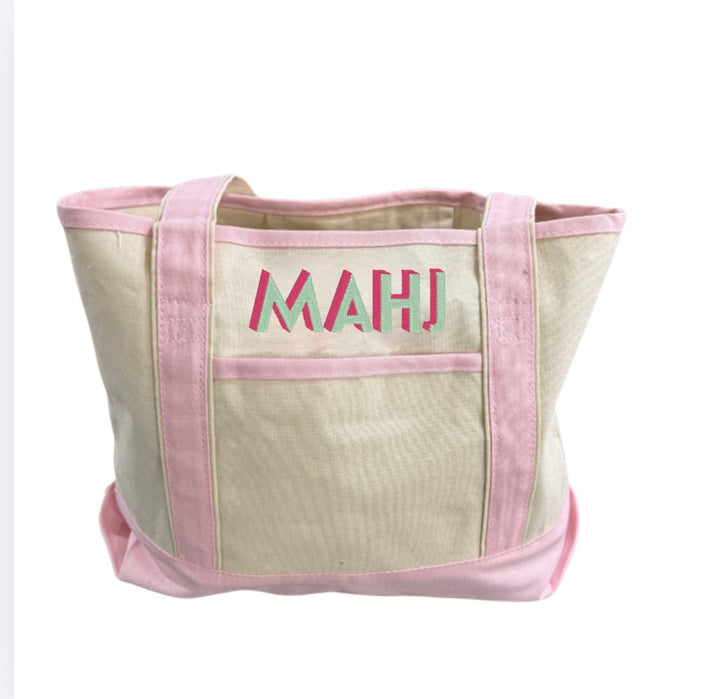 MAHJ embroidered canvas tote