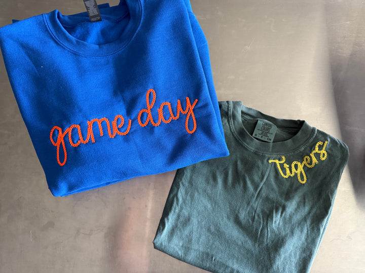 Retro handstitch chain embroidery