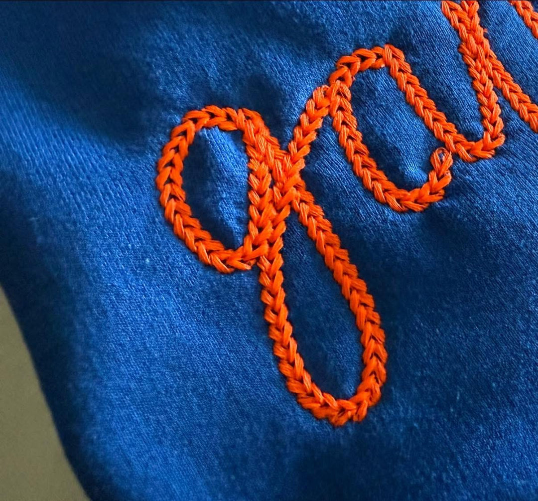 Retro handstitch chain embroidery