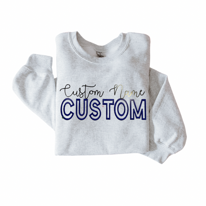 Custom word outline with script letters