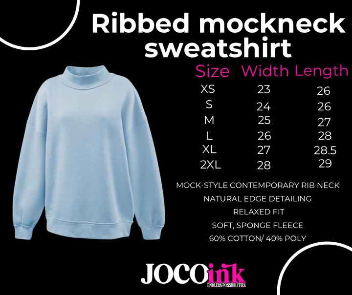 Colored ribbed Mock neck sweatshirt