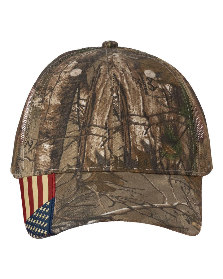 Woven Flag woven camo hat mesh