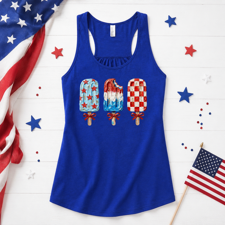 Red white and blue popsicles