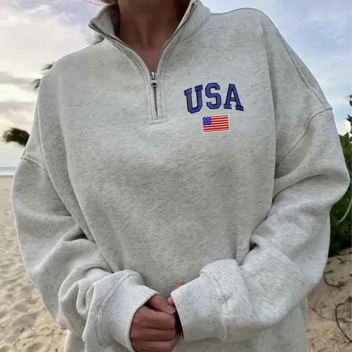 USA with flag quarter zip