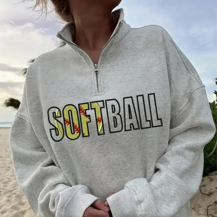 Sports quart zip sweatshirts embroidered