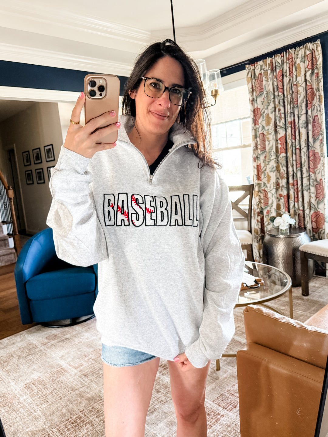 Sports quart zip sweatshirts embroidered