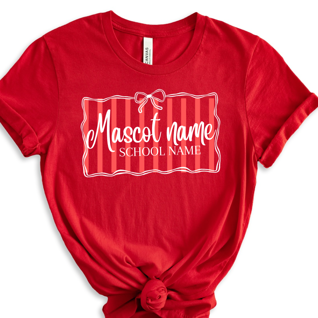 Striped background mascot spirit tee