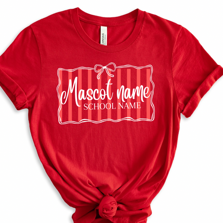 Striped background mascot spirit tee