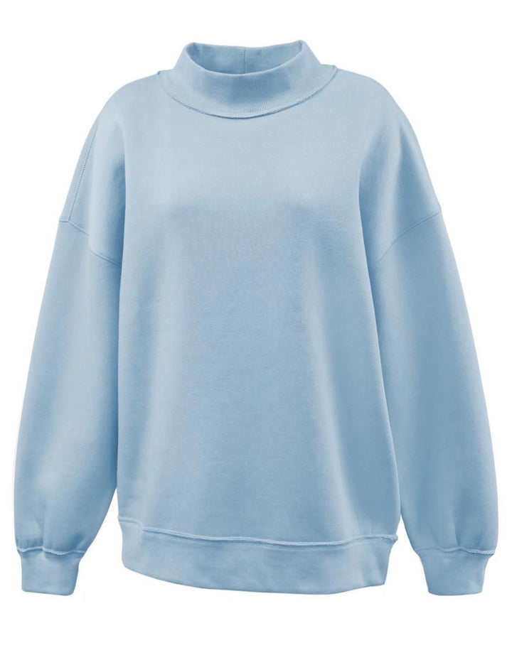 Colored ribbed Mock neck sweatshirt