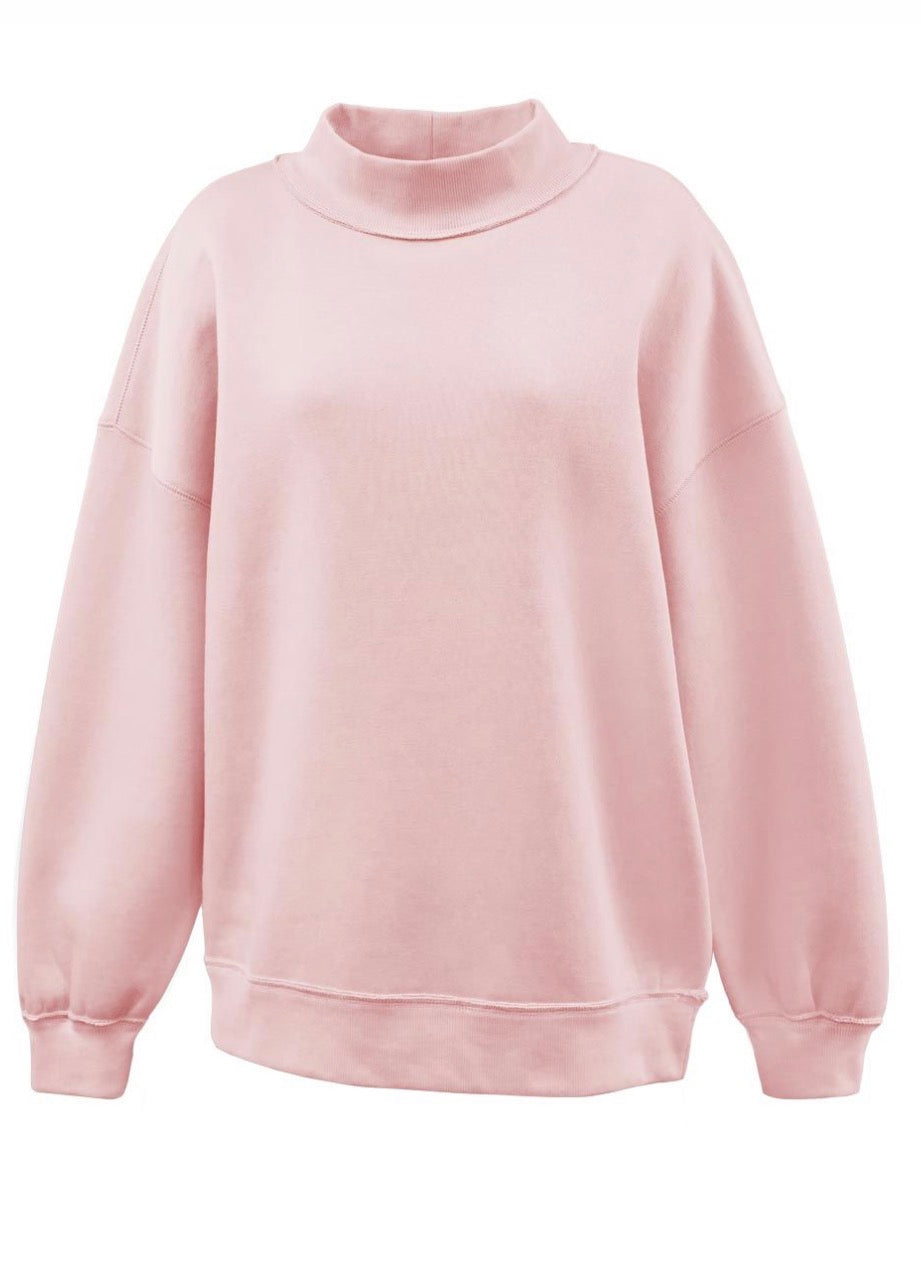 Colored ribbed Mock neck sweatshirt