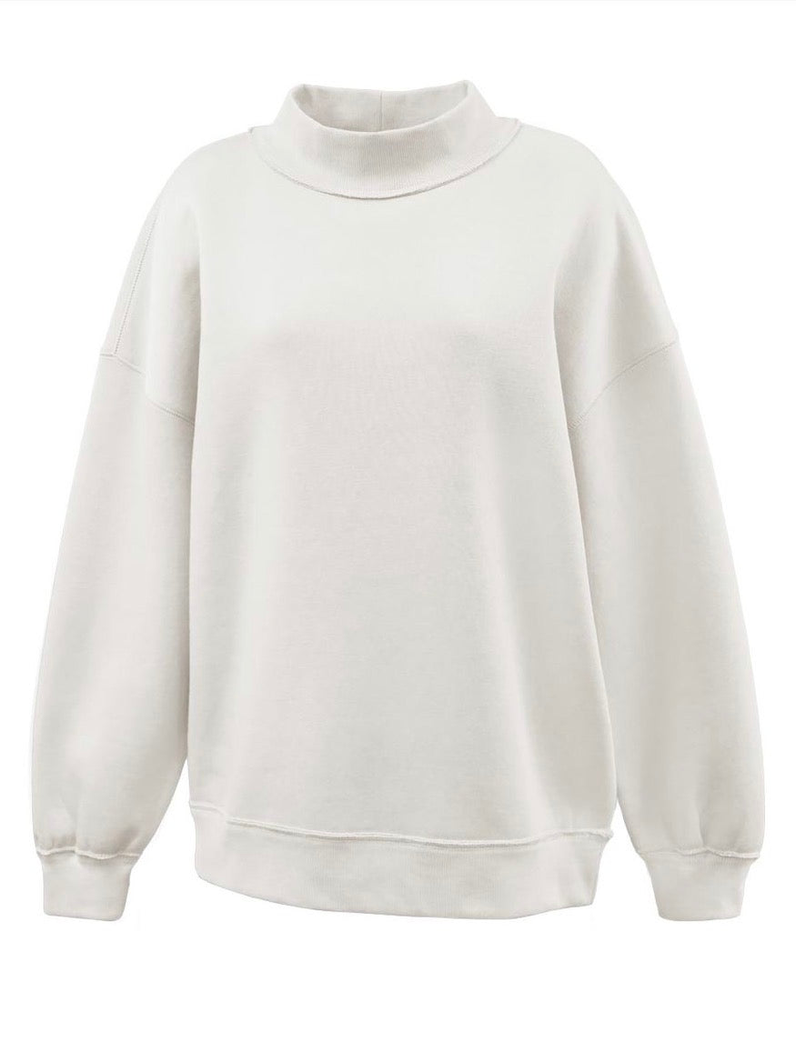Colored ribbed Mock neck sweatshirt