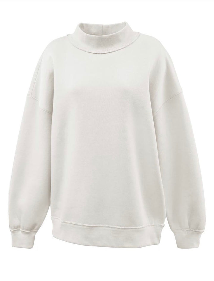 Colored ribbed Mock neck sweatshirt